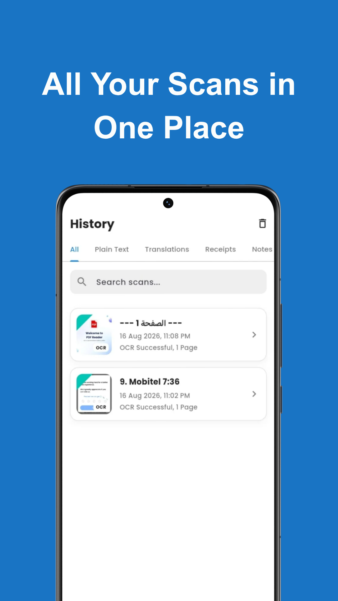All Your Scans in One Place
