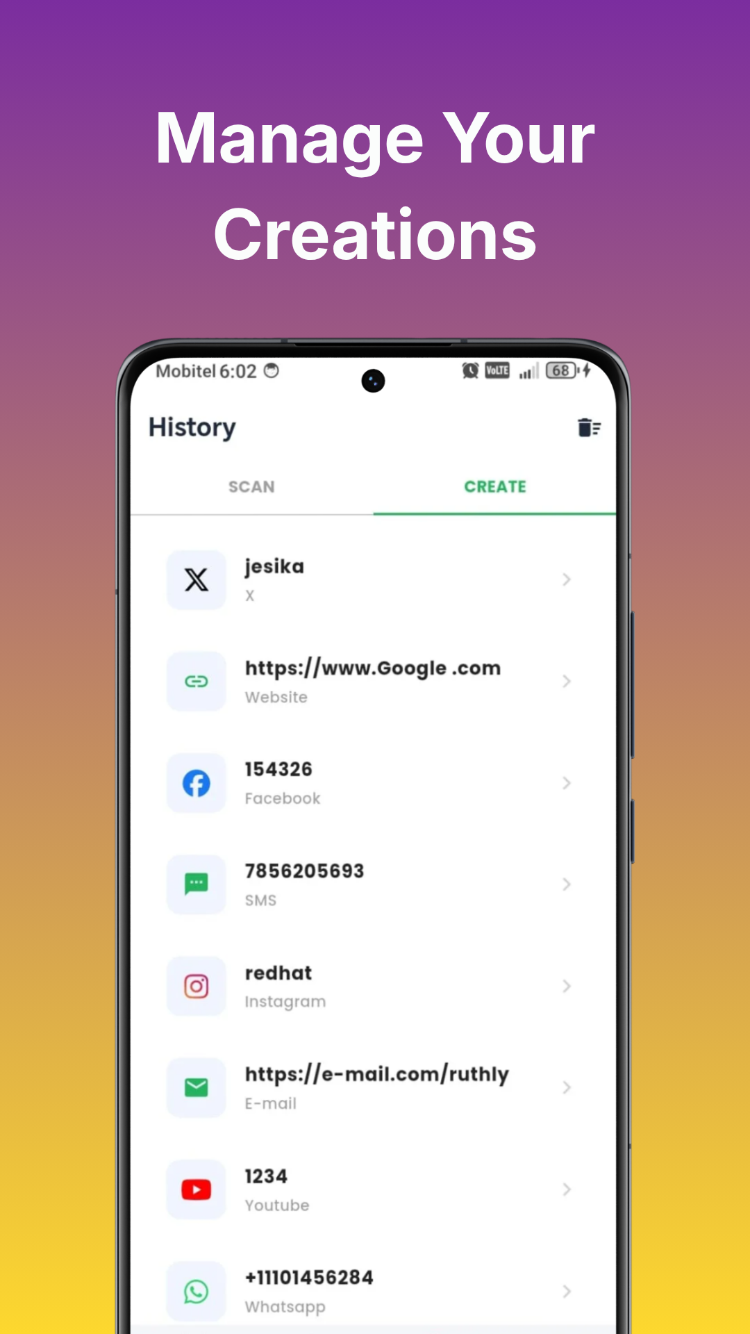 Manage Your Creations
