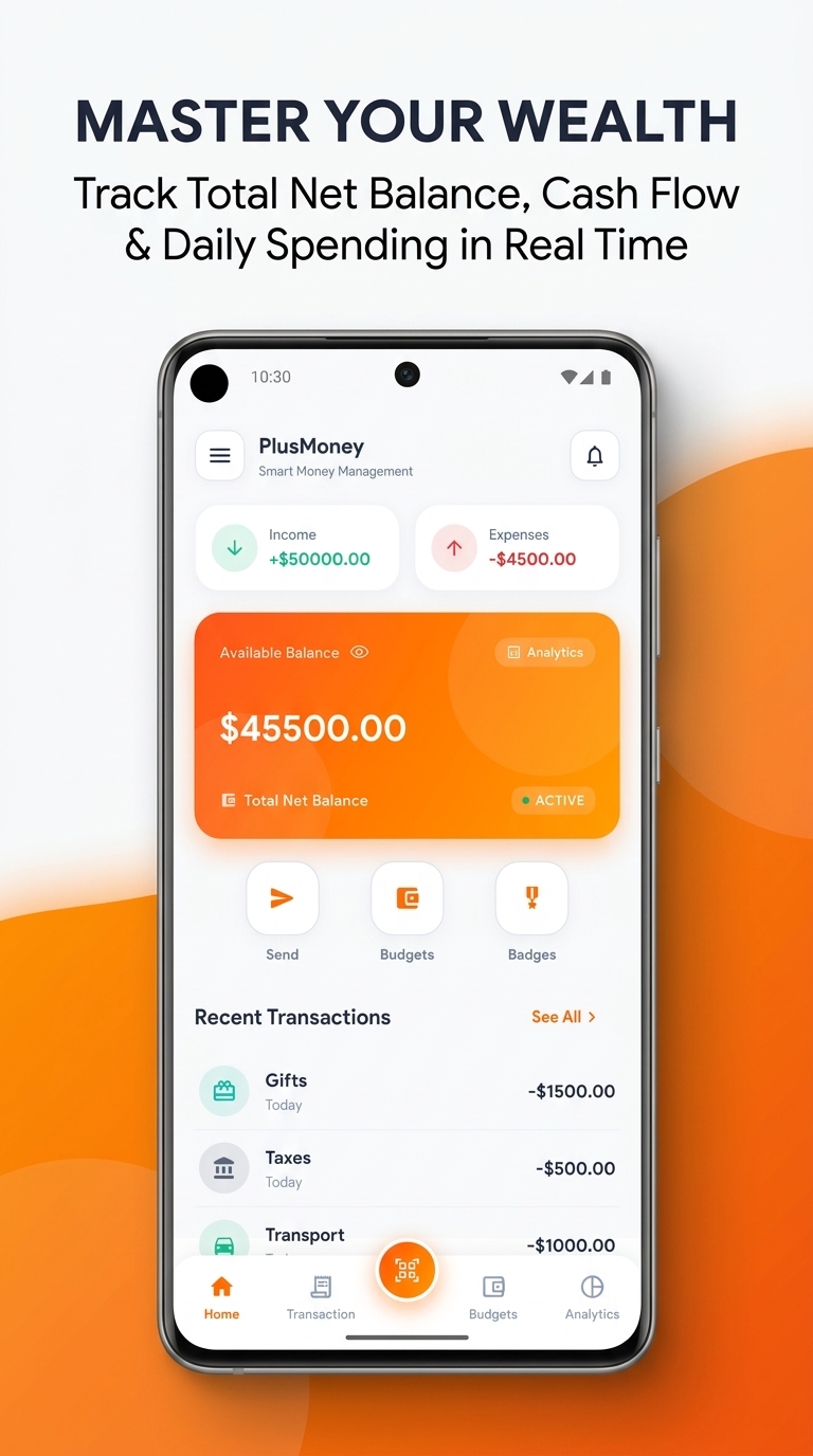 Money Tracker Dashboard Screen